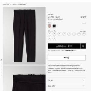 NWOT Babaton Conan Pant size 8